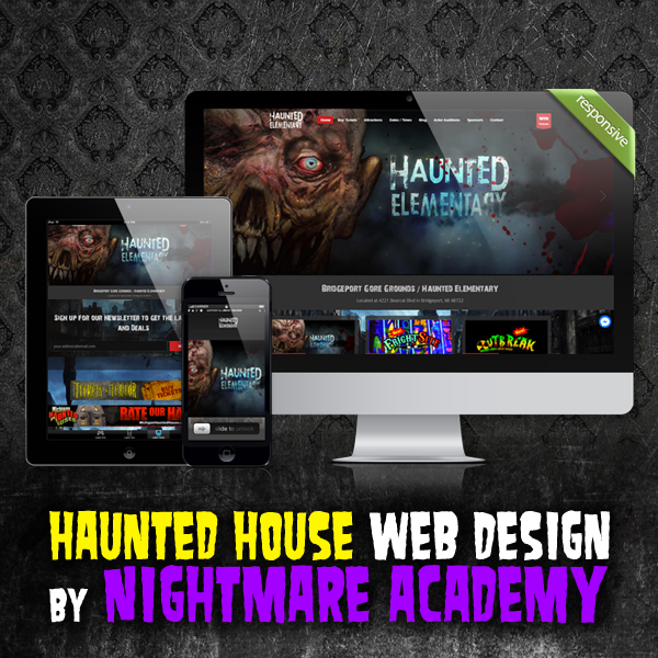 Haunted House Website Design by Nightmare Academy Web Design