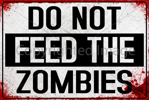 10 Printable – Download Zombie White – Decorate Print Signs – Spookteek –