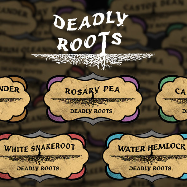 6 Custom Deadly Roots Labels | Print in Full Color on Sticker Paper