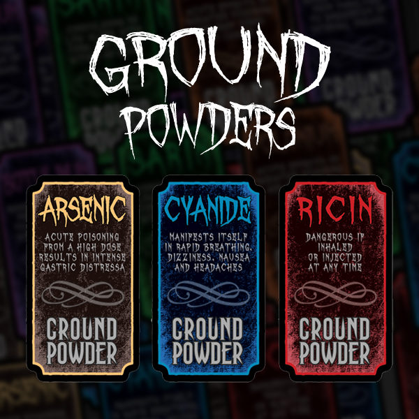 6 Custom Ground Powders Labels | Print in Full Color on Sticker Paper