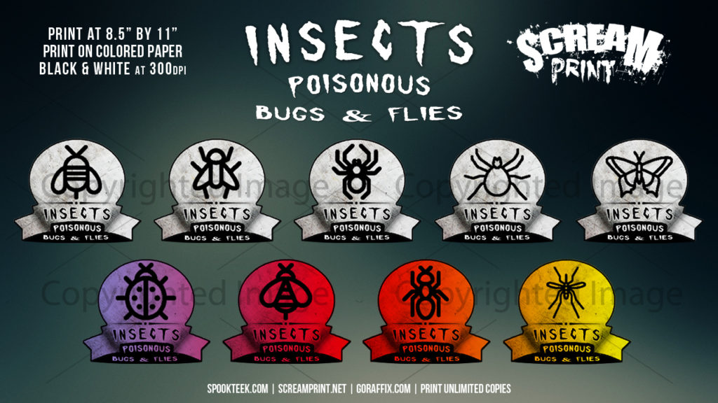 9 Custom Insects, Bugs & Flies Labels | Print in Full Color on Sticker Paper