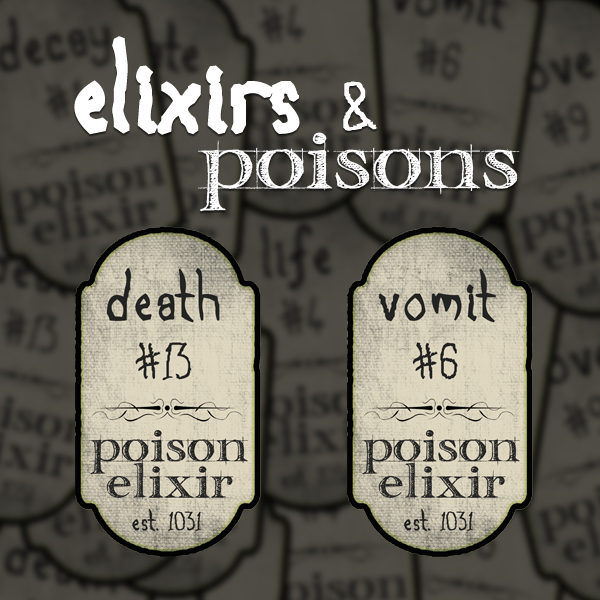 6 Custom Elixirs & Poisons Labels | Print in Full Color on Sticker Paper
